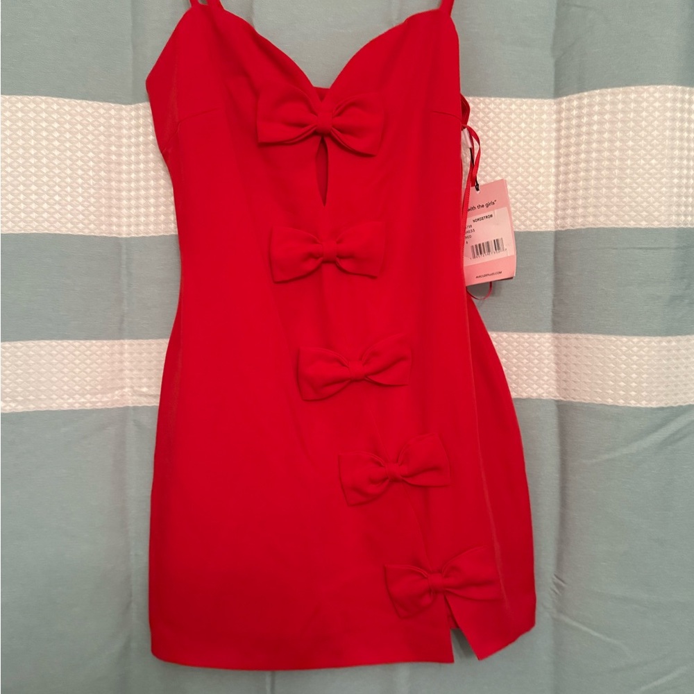 AVEC LES FILLES Red Bow-Accent Dress - ***free express ship - for 4th of July!